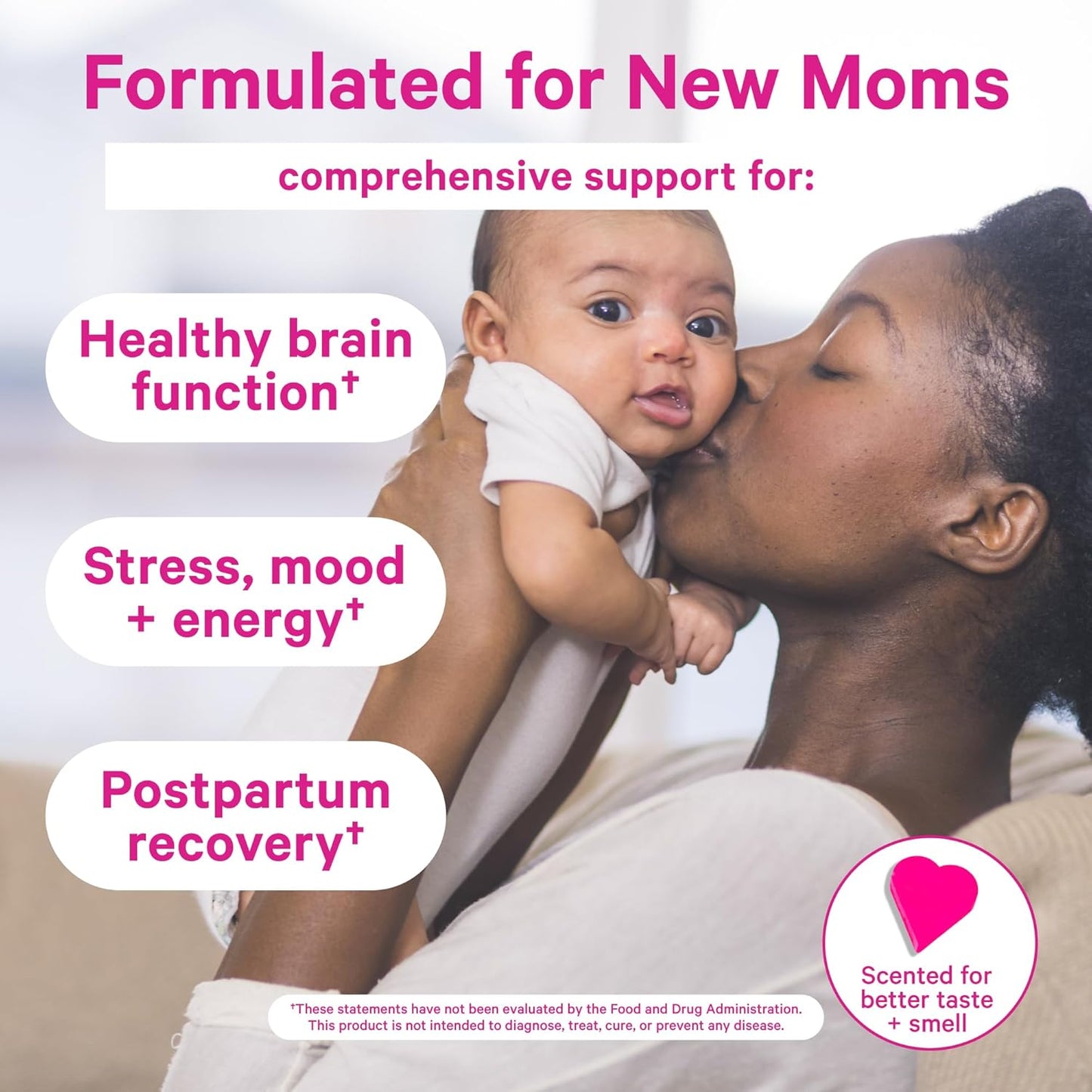 Vegan Postnatal Vitamins with DHA, Iron, Folate, and B12 - Postpartum Recovery for Breastfeeding Moms - 3 Month Supply