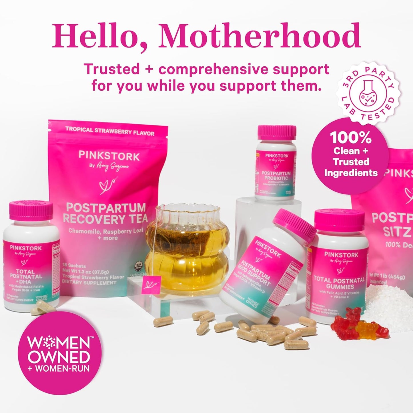 Vegan Postnatal Vitamins with DHA, Iron, Folate, and B12 - Postpartum Recovery for Breastfeeding Moms - 3 Month Supply