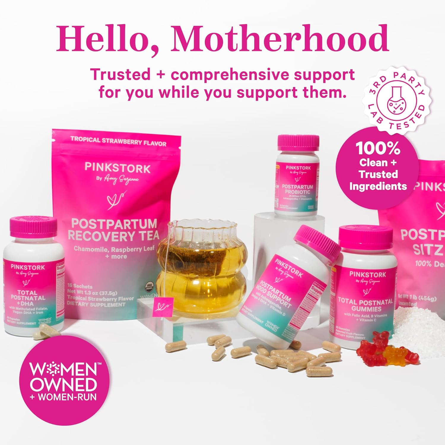 Vegan Postnatal Vitamins with DHA, Iron, Folate, and B12 - Postpartum Recovery for Breastfeeding Moms - 3 Month Supply