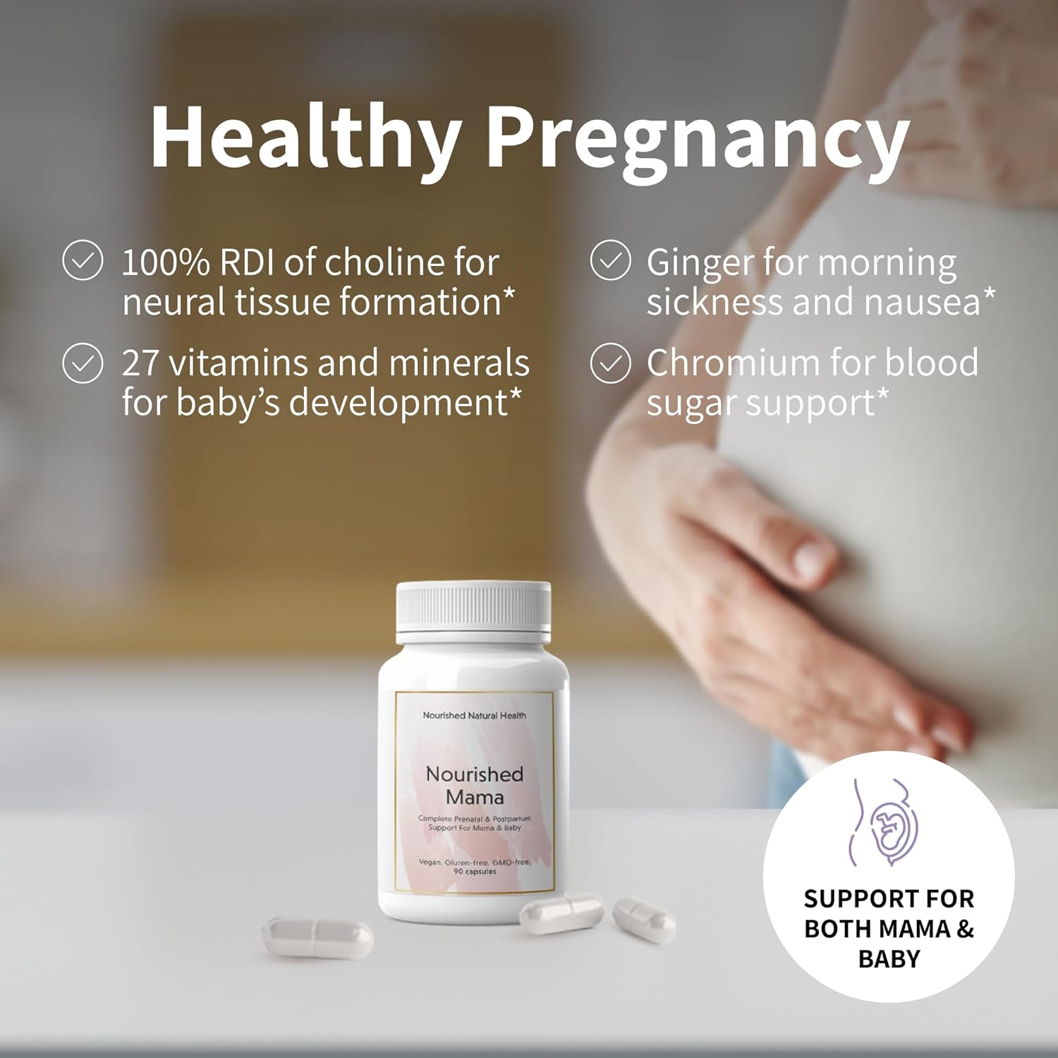 Vegan Prenatal Multi Vitamin for Preconception, Pregnancy, Postpartum - 540 Capsules