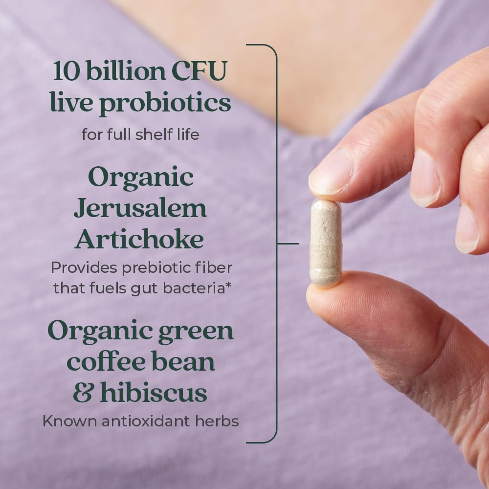 Vegan Probiotic + Prebiotic for Digestion & Microbiome Health - Non-GMO, Soy Free - 30 Count