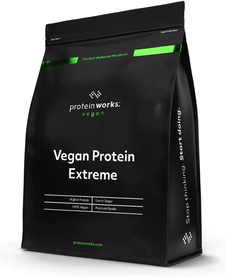 Vegan Protein Extreme Powder - Strawberries 'n' Cream Flavor | High Protein Plant-Based Shake | 2.20 lbs by The Protein Works