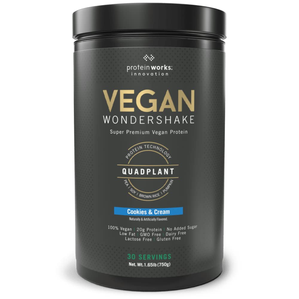 Vegan Wondershake Protein Shake - Cookies 'n' Cream Flavor | Super Smooth, Amazing Taste | 30 Servings by The Protein Works