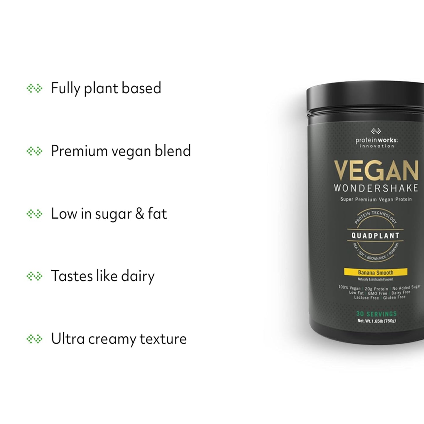 Vegan Wondershake Protein Shake - Cookies 'n' Cream Flavor | Super Smooth, Amazing Taste | 30 Servings by The Protein Works