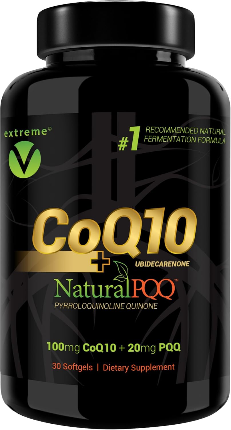 Vegetarian Softgels with CoQ10 and Natural PQQ by Extreme V, Inc - CoQ10 QQ Supplement