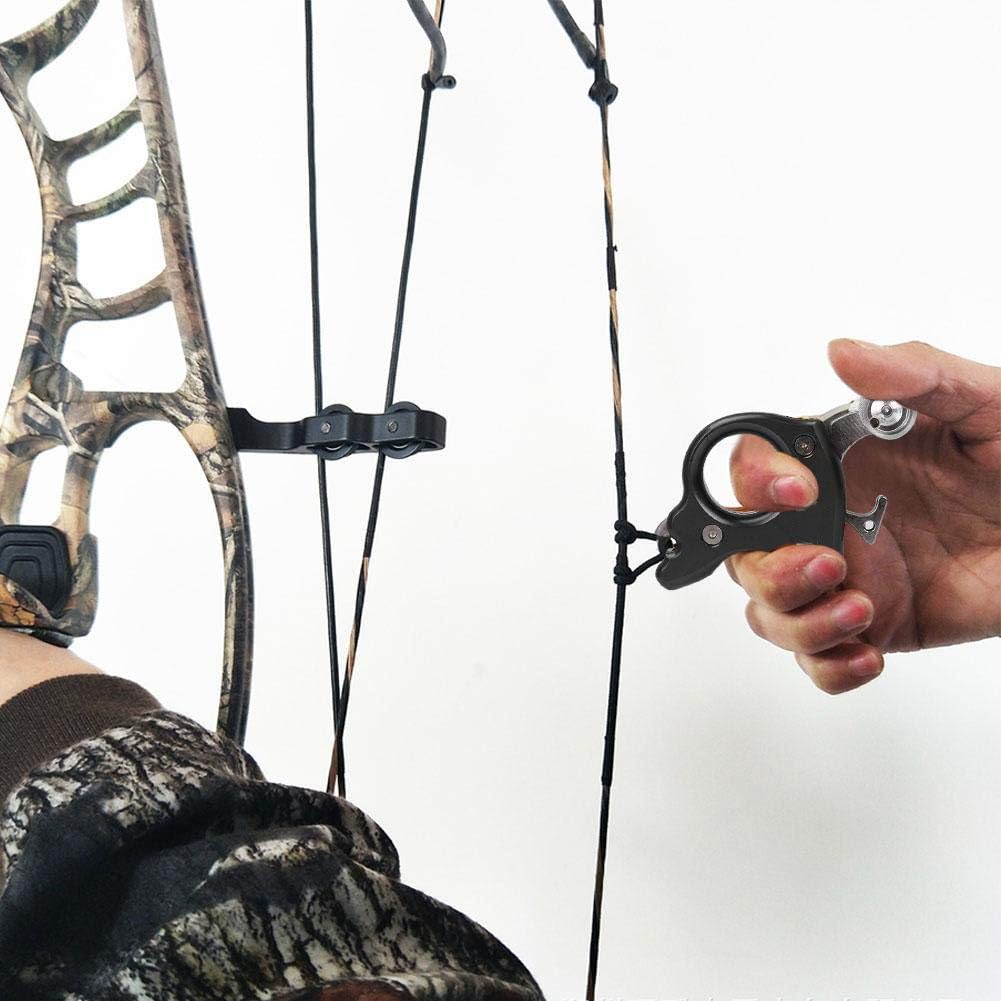 VGEBY1 Archery Thumb Trigger, 3 Finger Release Aid Grip Caliper for Bows - Black Shooting Tool