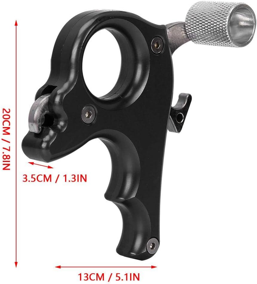 VGEBY1 Archery Thumb Trigger, 3 Finger Release Aid Grip Caliper for Bows - Black Shooting Tool