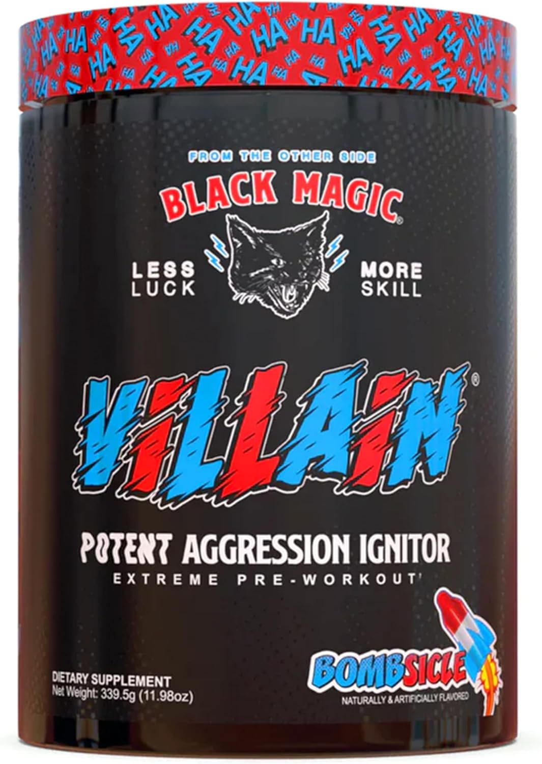 Villain High-Stim Pre-Workout with Beta-Alanine, L-Tyrosine, & Caffeine - Pump & Focus - 25 Servings - Bombsicle Flavor