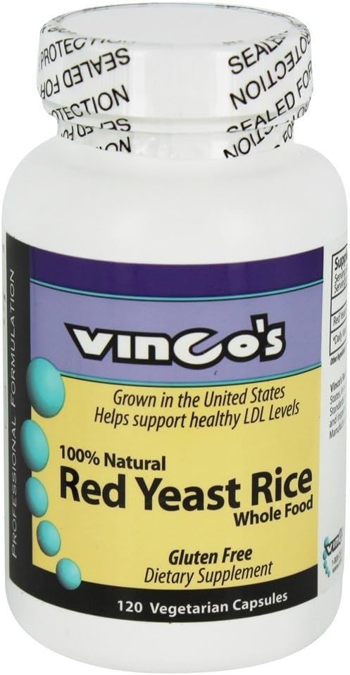 Vincos Vinco's Red Yeast Rice Supplement - 100% Natural - 120 Vegetarian Capsules