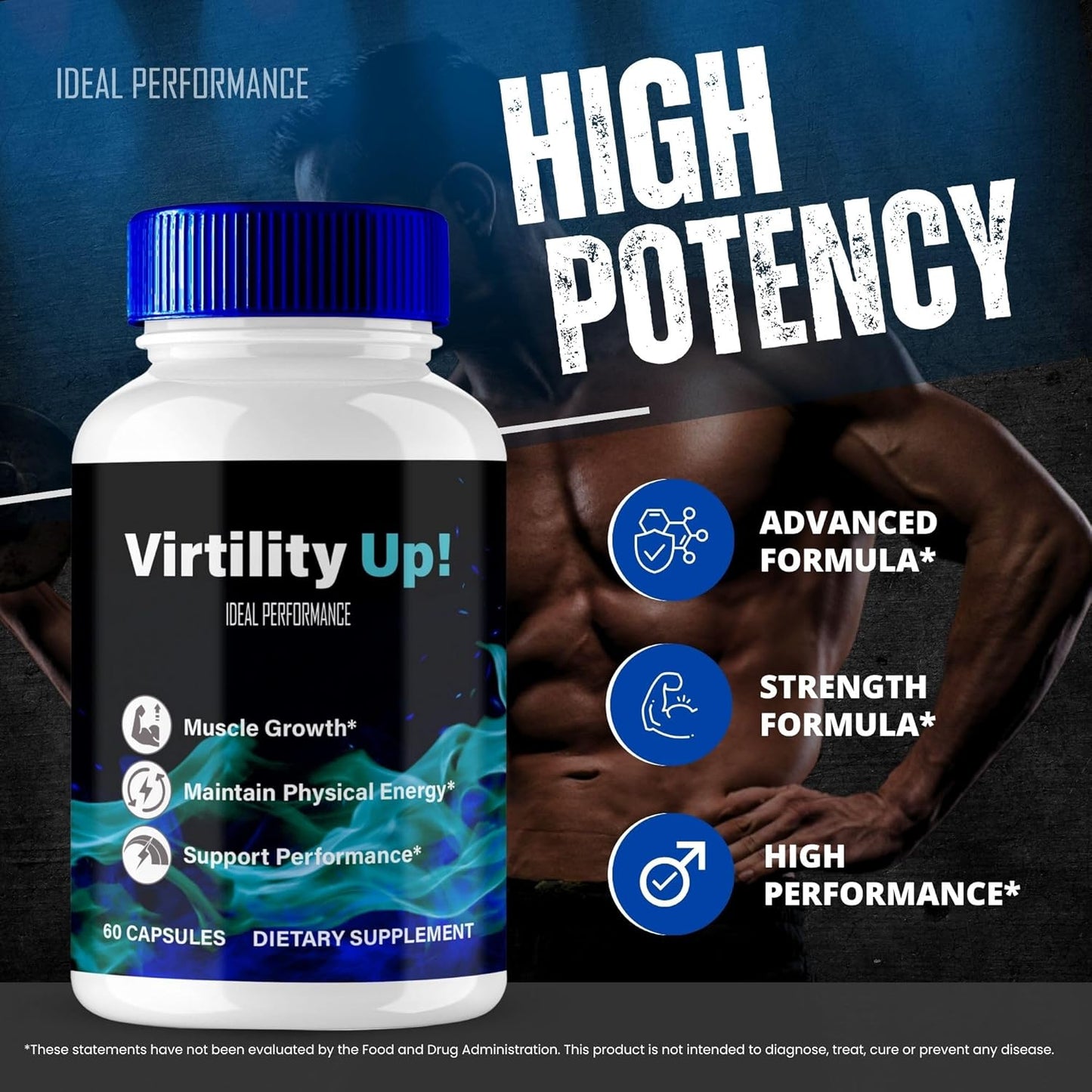 Virtility Up Capsules - Maximum Strength All Natural Formula (3 Pack)