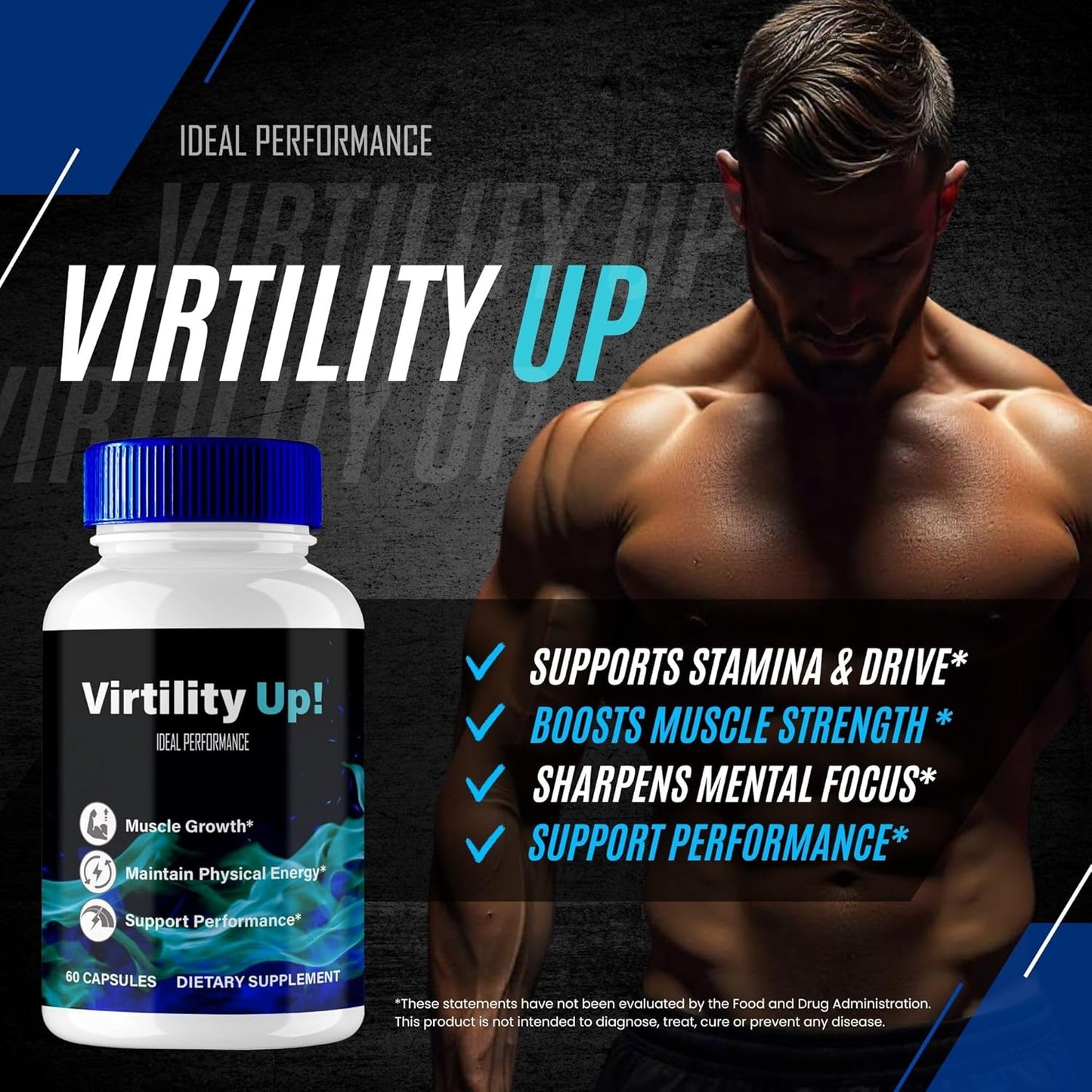 Virtility Up Capsules - Maximum Strength All Natural Formula (3 Pack)