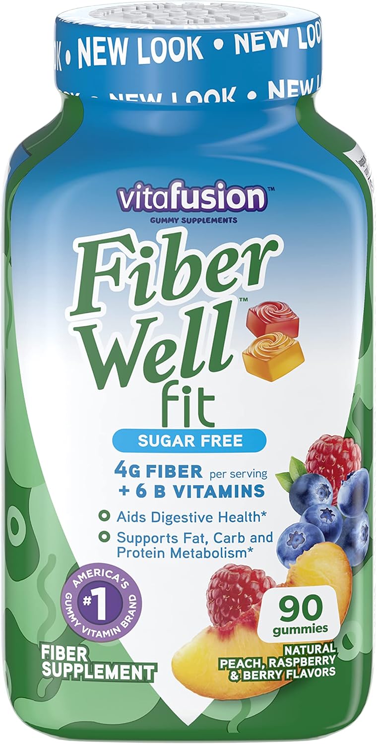 Vitafusion Fiber Well Fit Gummies - 5 Pack (90 Gummies) - High Fiber Supplement for Digestive Health and Weight Management