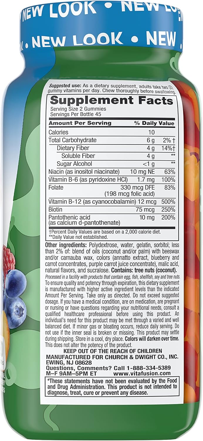 Vitafusion Fiber Well Fit Gummies - 5 Pack (90 Gummies) - High Fiber Supplement for Digestive Health and Weight Management