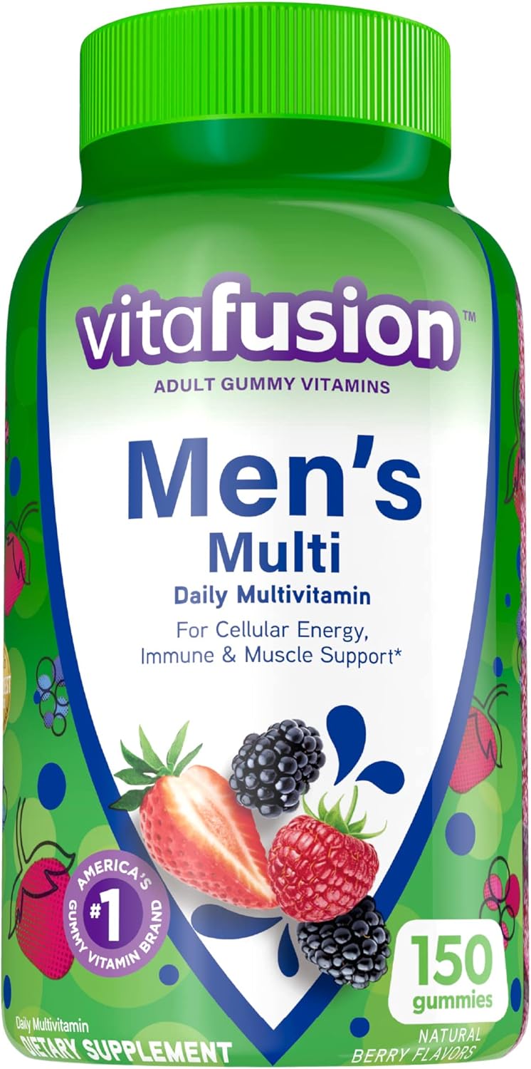 Vitafusion Men's Berry Flavored Gummy Vitamins with Extra Strength Vitamin B12 in Cherry Flavor