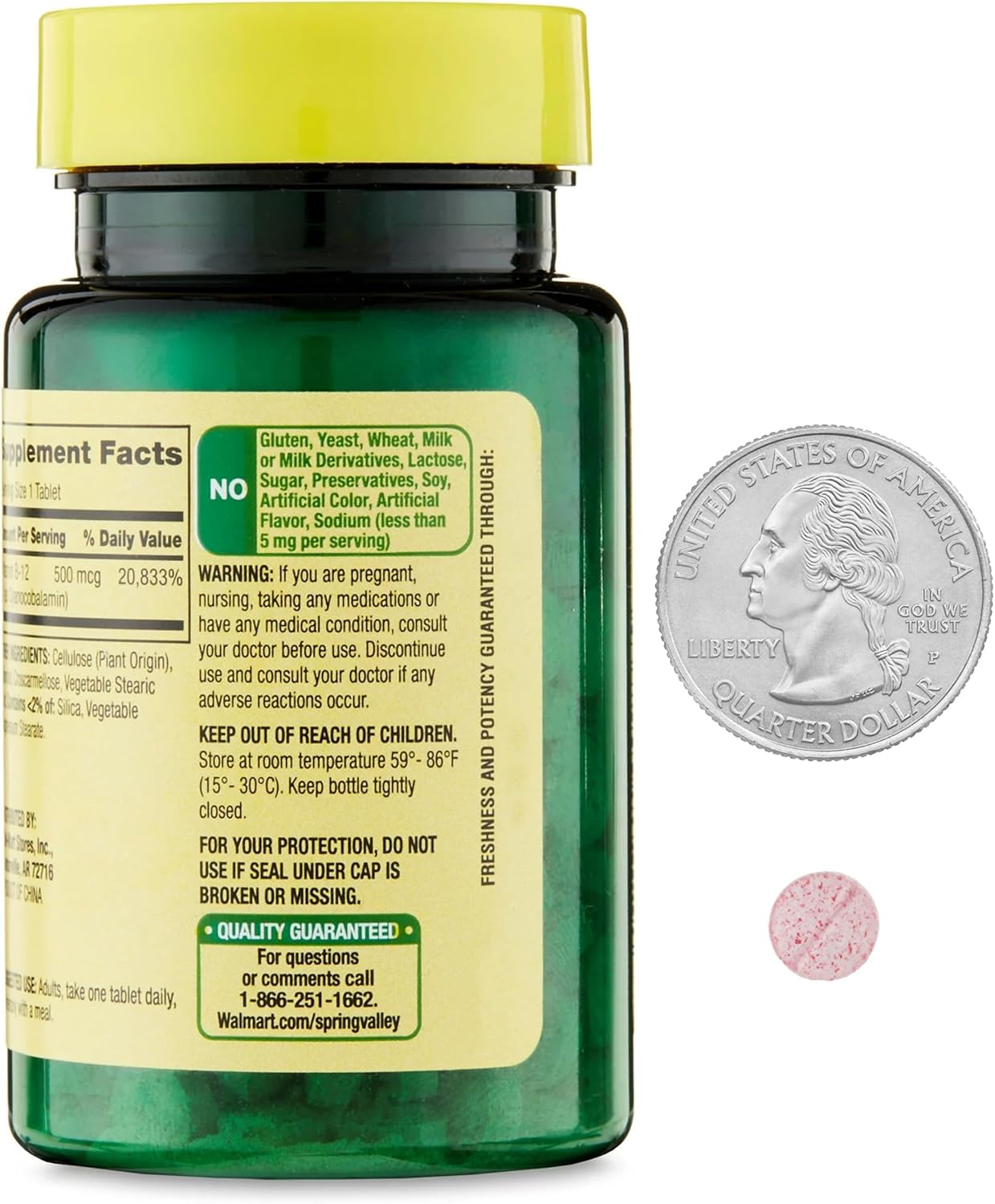 Vitamin B12 Tablets 500 mcg - 100 Count for Cardiovascular & Nervous System Health, Energy Support