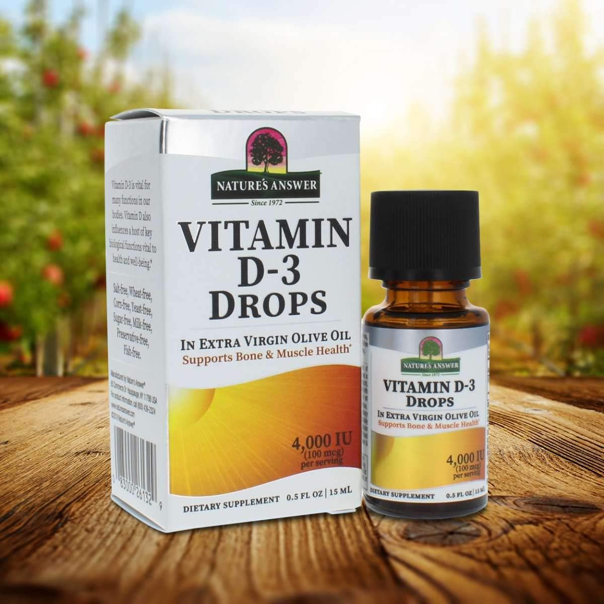 Vitamin D-3 Drops 4000 IU 0.5 fl oz | Immune Booster | Muscle, Bone, Cardiovascular Support