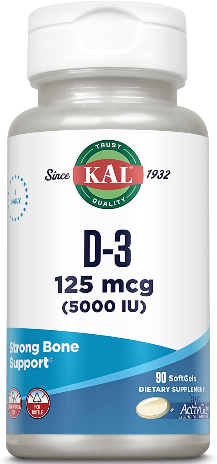 Vitamin D3 5000 IU Softgels - Active Form for Calcium Absorption, Bone Health, & Immune Support - 90 Servings, Soy-Free