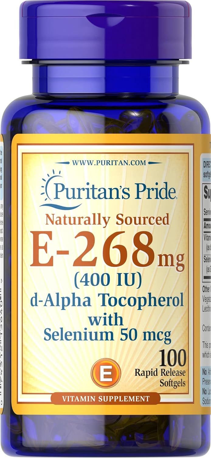 Vitamin E with Selenium 400 IU Softgels - Natural Antioxidant Support