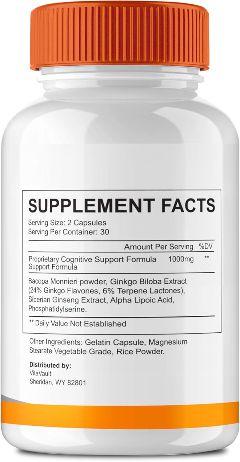 Vitavault Arialief Brain Supplements: Memory & Focus Capsules - Advanced Formula Nootropics for Brain Health Support - All Natural (5 Pack)