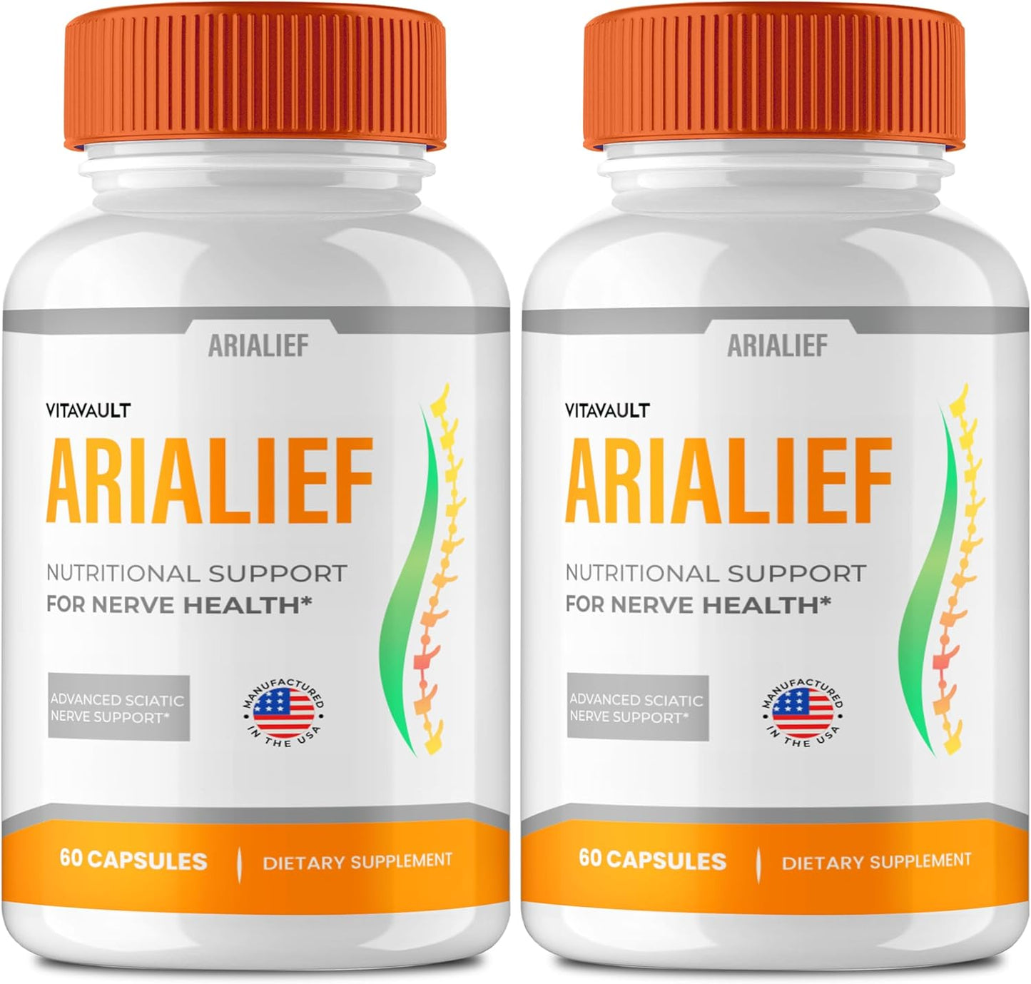 Vitavault Arialief Memory and Focus Capsules - Advanced Formula Brain Health Support Nootropics - All Natural - 2 Pack