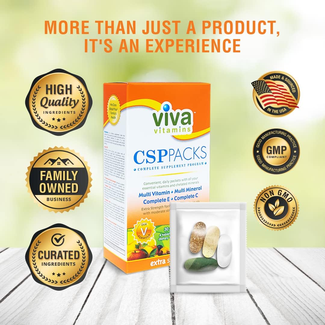 Viva Vitamins CSP Packs: Immunity Boosting Multivitamin & Mineral Supplements for Men & Women - 30 Packs