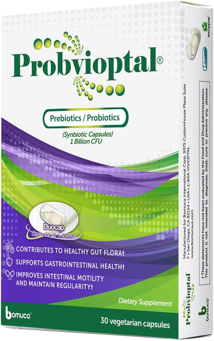 Vivioptal Probiotic and Prebiotic Capsules, 30 Count, 1 Billion CFU, Gluten Free