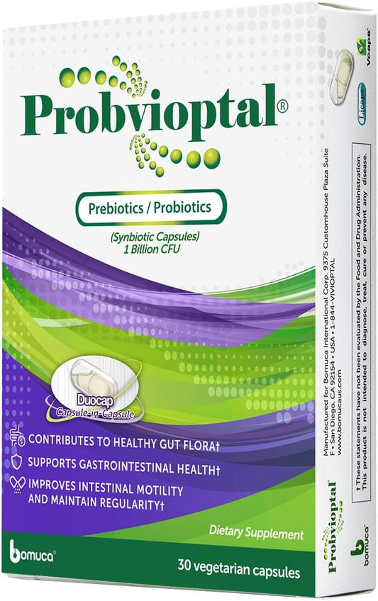 Vivioptal Probiotic and Prebiotic Capsules, 30 Count, 1 Billion CFU, Gluten Free