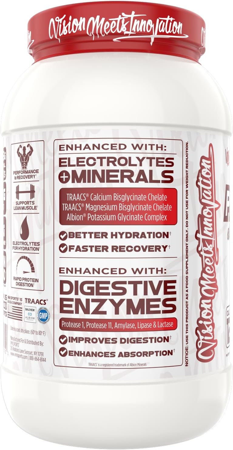 VMI Sports Protolyte Whey Isolate Protein Powder - Low-Calorie 100% Whey Protein Isolate, Non-GMO, Low Sugar, Lactose Free, Gluten Free