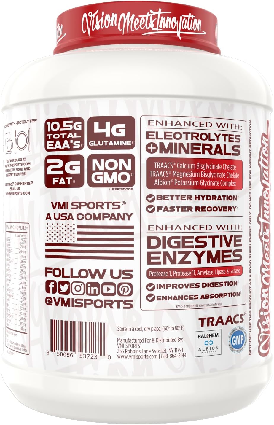 VMI Sports Protolyte Whey Isolate Protein Powder - Low-Calorie 100% Whey Protein Isolate - Non-GMO, Low Sugar, Lactose Free, Gluten Free