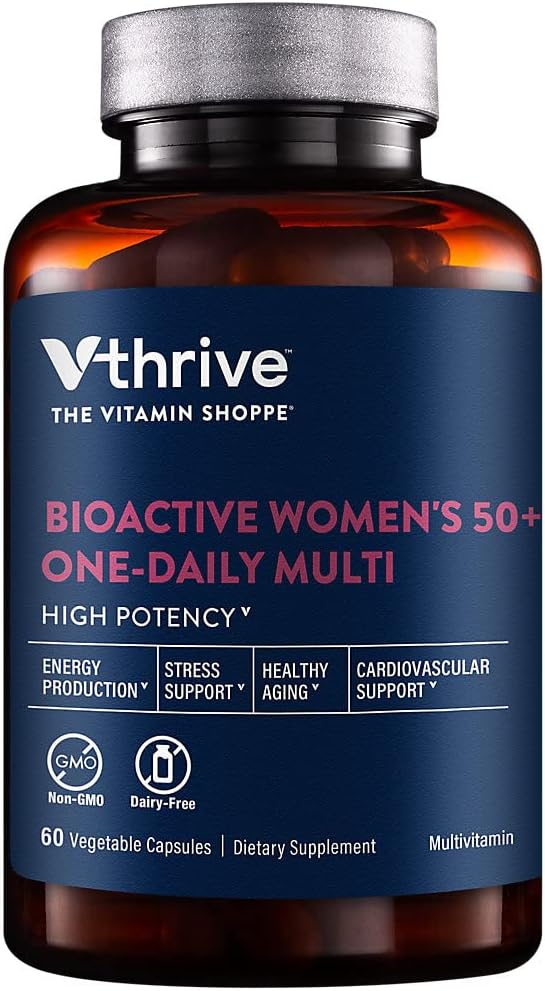 Vthrive Women's 50+ Multivitamin - Supports Stress Relief & Healthy Aging - 60 Vegetarian Capsules