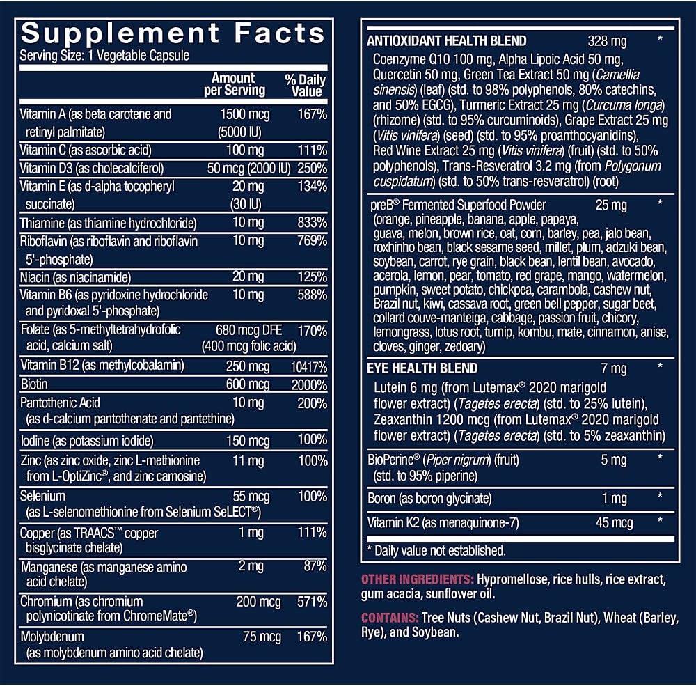 Vthrive Women's 50+ Multivitamin - Supports Stress Relief & Healthy Aging - 60 Vegetarian Capsules