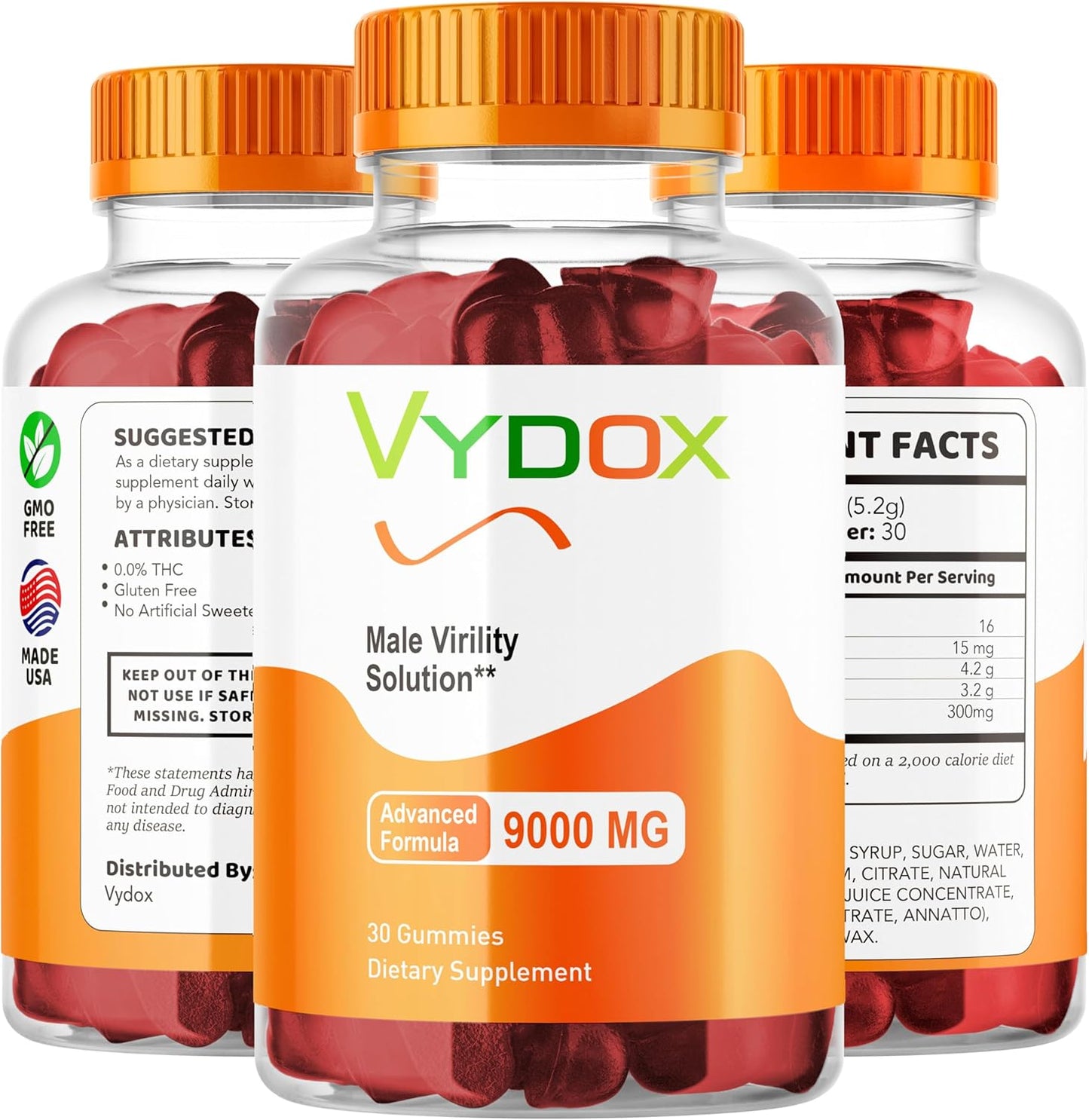 Vydox Men's Daily Gummy Supplement (2 Pack, 60 Gummies) - Vydox Plus Formula for Men