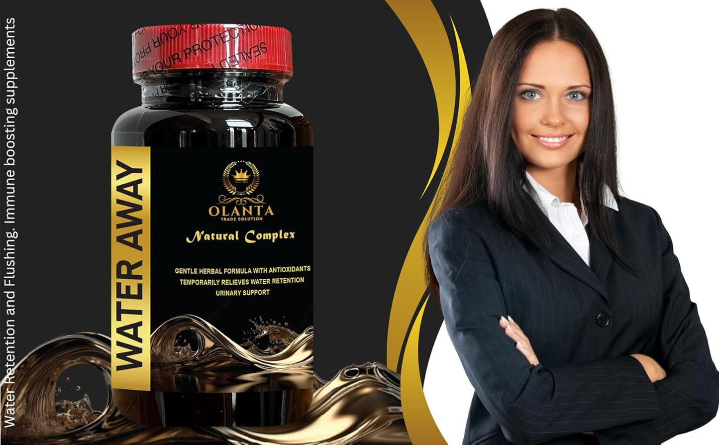 Water Away Complex - Herbal Diuretics for Water Retention Relief, Kidney Health Support - 1 Bottle