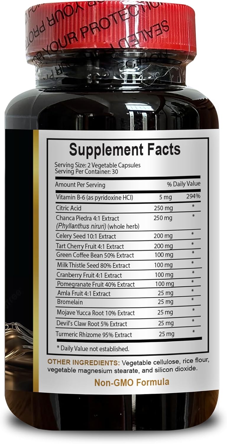 Water Away Supplement with Milk Thistle & Citric Acid - Kidney Function Pills for Healthy Fluid Balance - 60 Capsules