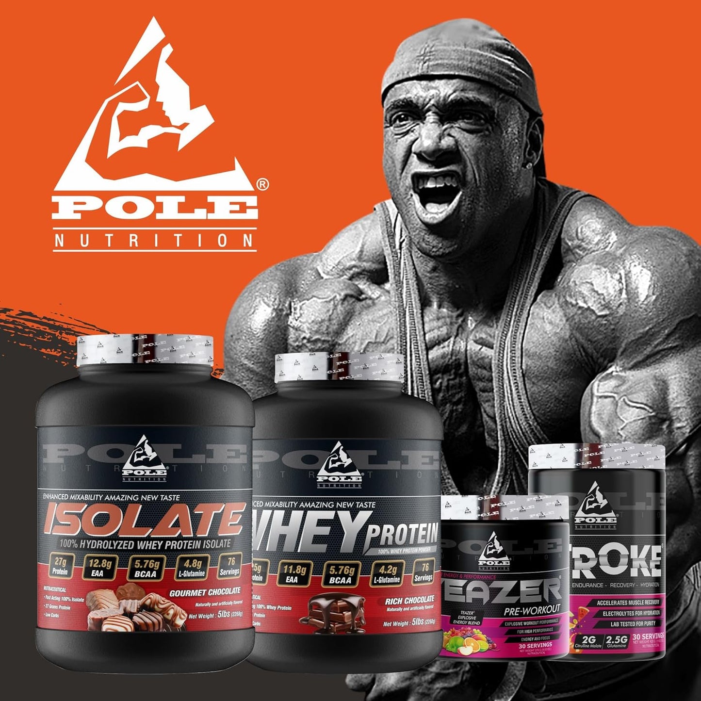 Watermelon Flavoured Pre-Workout Powder for Maximum Performance - 270g, 30 Servings by Pole Nutrition