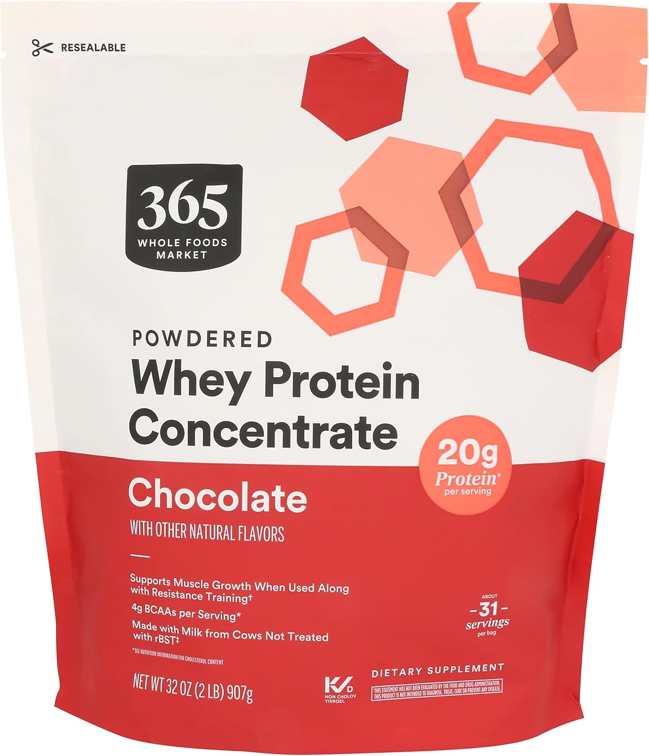 Whole Foods Market 365 Chocolate Whey Concentrate Protein Powder - 32 OZ