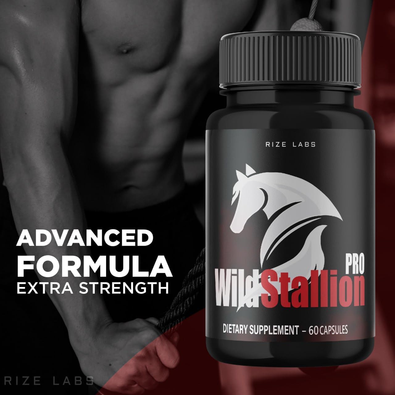 Wild Stallion Pro Male Support Supplement - 2 Pack of All-Natural Pills for Performance (120 Capsules)