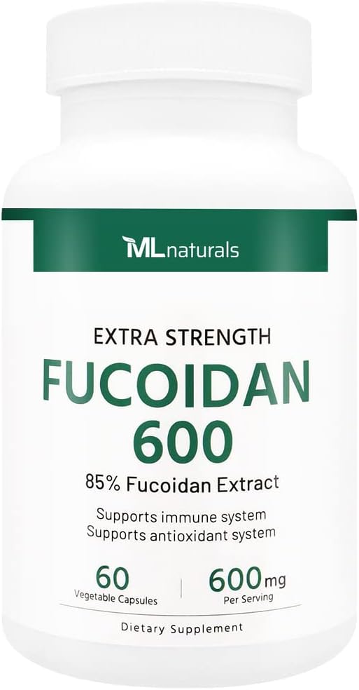 Wild Wakame Extract Fucoidan Capsules - Immune Support & Antioxidant Boost - 600mg Extra Strength Formula - 60 Vegetable Capsules