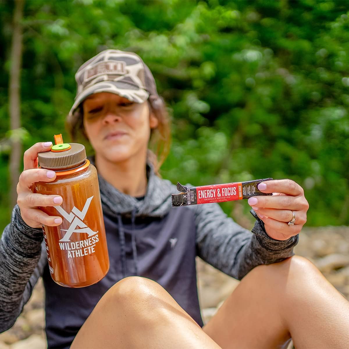 Wilderness Athlete Energy Drink Mix - Natural Caffeine Boost for Women & Men - Low-Carb, Zero Sugar Energy Powder - 30 Packets (Wild Berry)