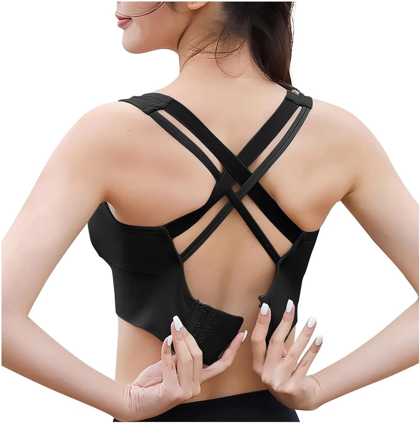 Wirefree Racerback Sports Bra for Women | High Impact & Support Push-Up Bralette for Running & Workouts