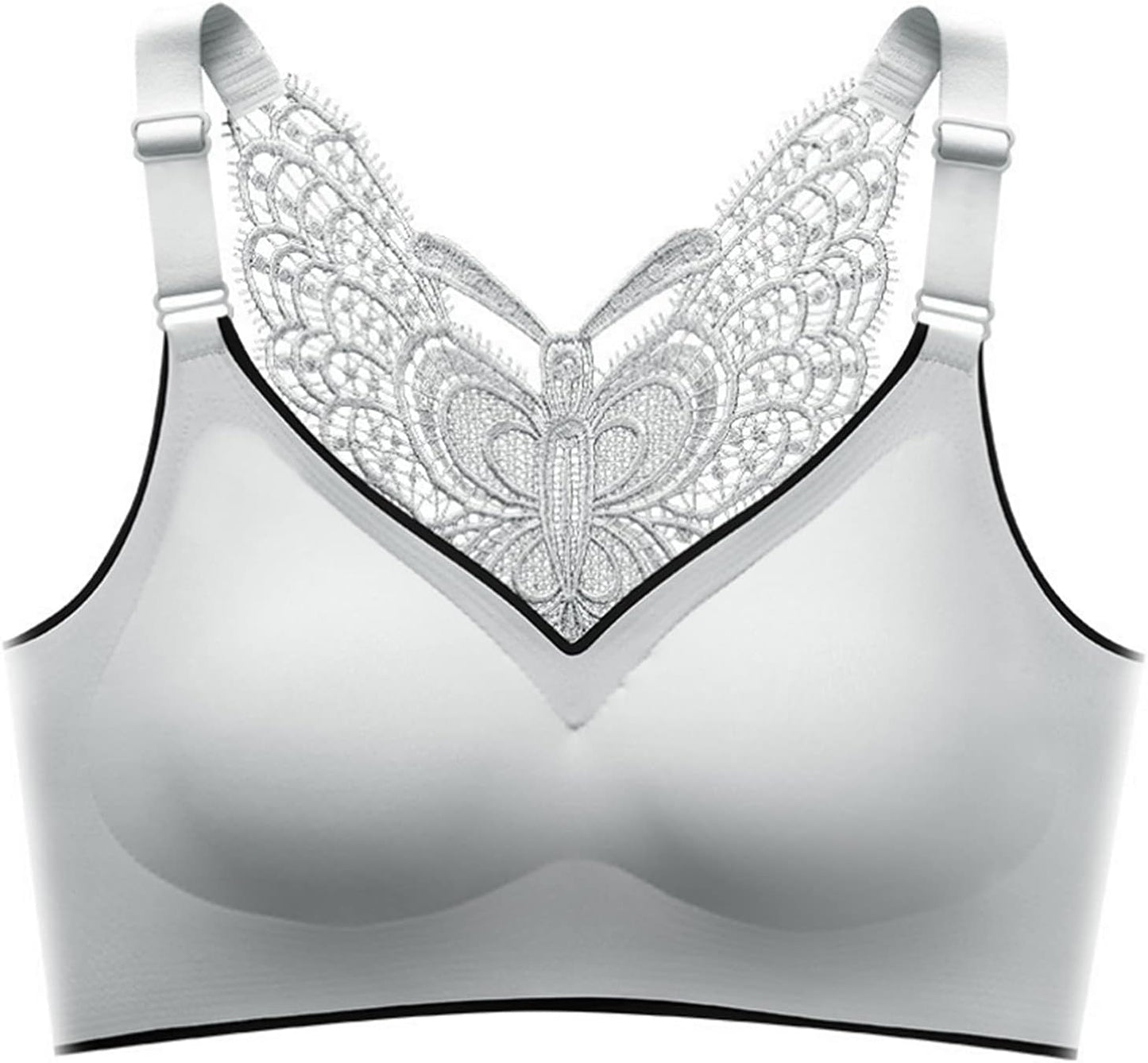 Wireless Front Push Up Sports Bra for Large Breasted Women - Full Coverage, High Support, and Lift
