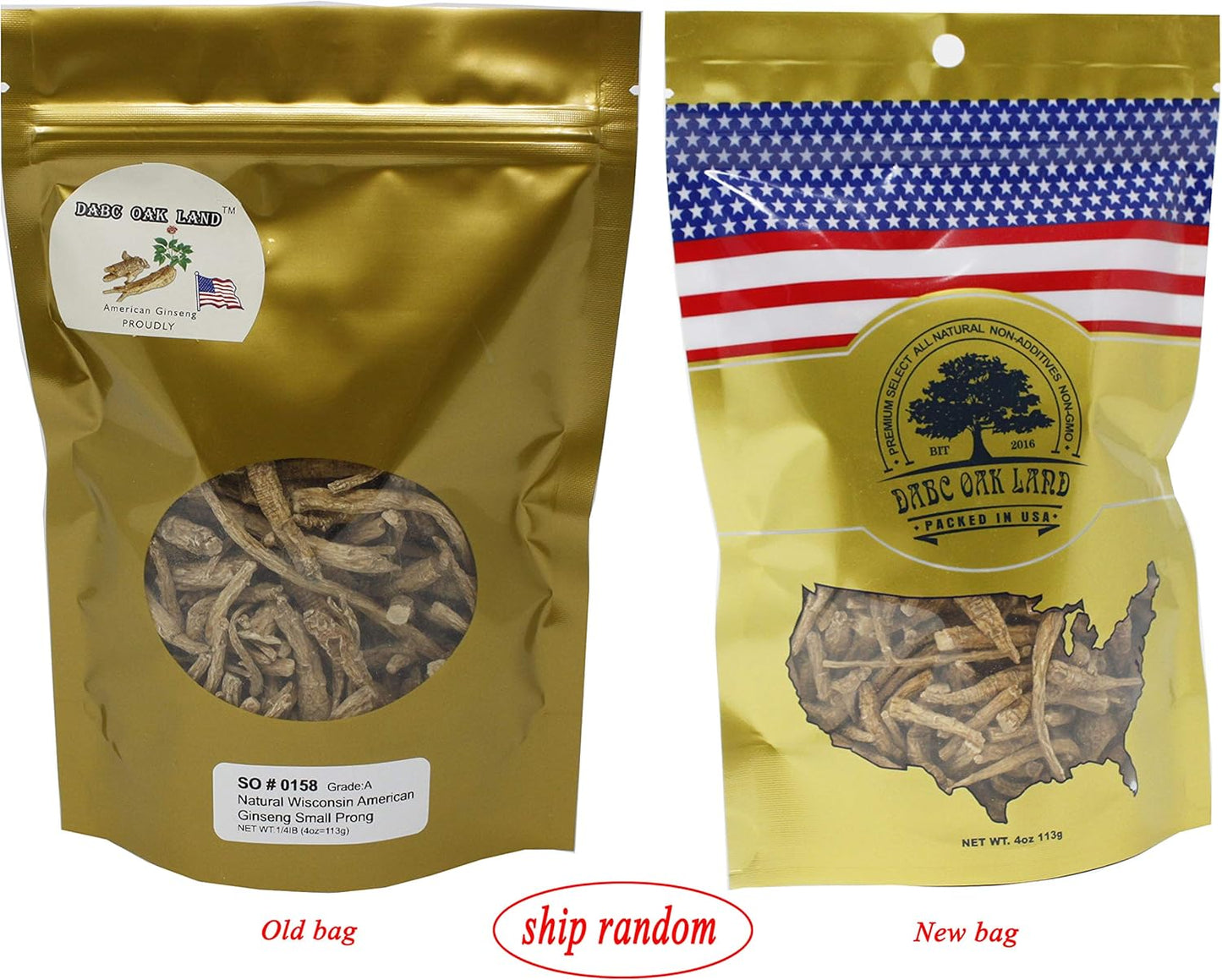Wisconsin American Ginseng Branch Tea Bags - Small 4oz/Bag*2 - DABC Oak Land Dol Ginseng Branch Tea