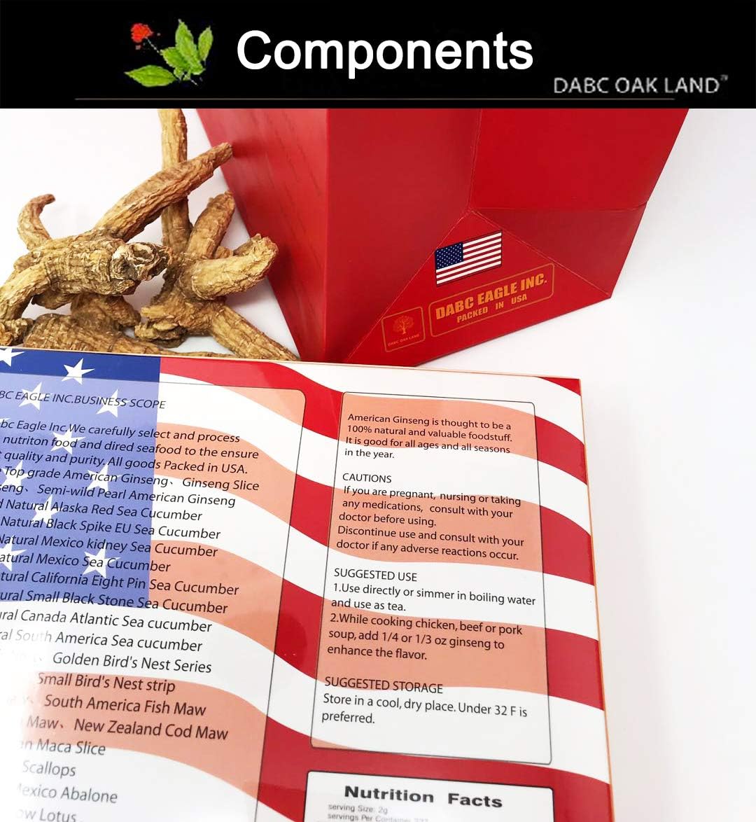 Wisconsin American Ginseng Branch Tea Bags - Small 4oz/Bag*2 - DABC Oak Land Dol Ginseng Branch Tea