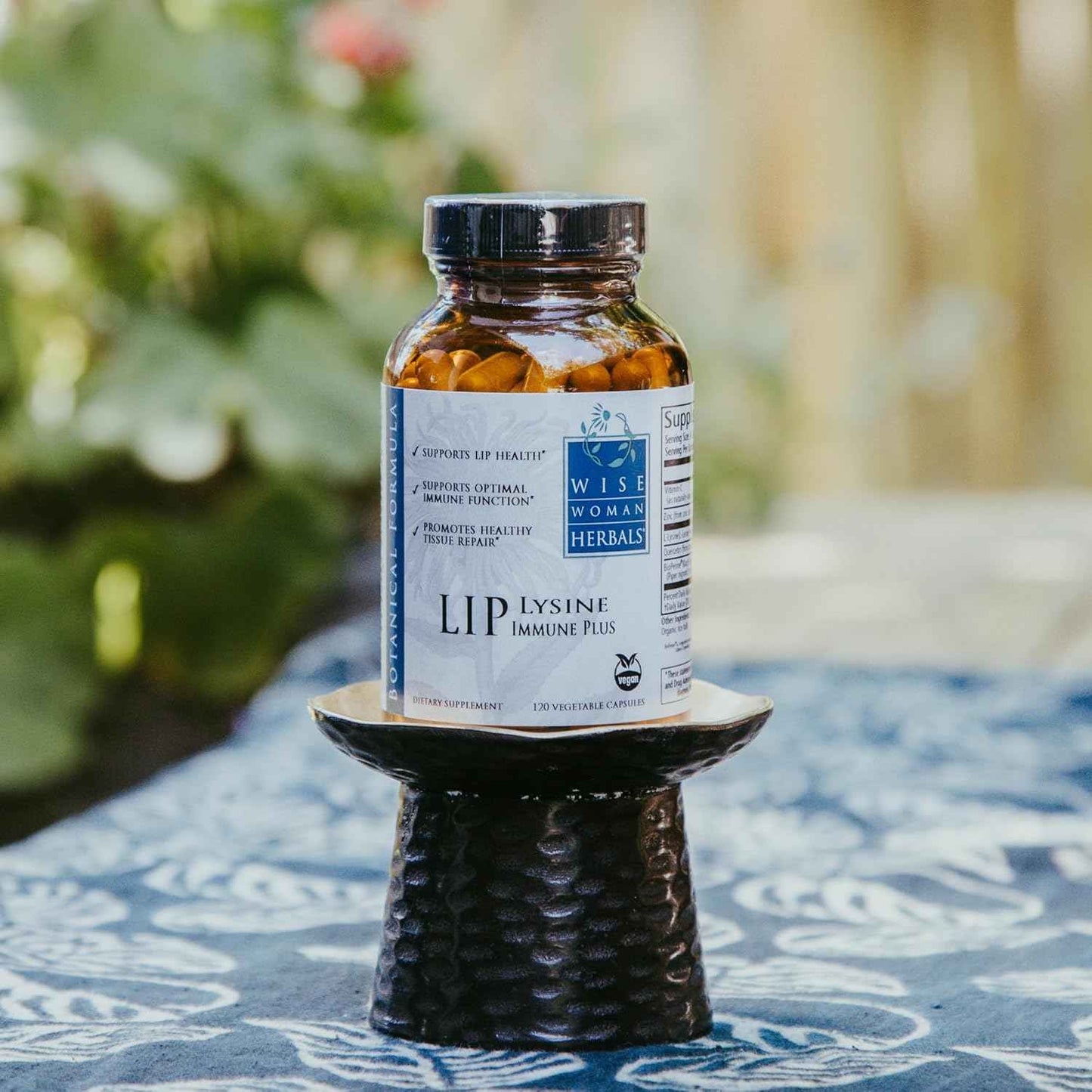 Wise Woman Herbals Lysine Immune Plus Lip, Additive-Free Non-GMO Formula, High-Potency L-Lysine & Immunity Blend, Lip & Skin Health Support, Natural Immune Defense, 120 Veg Caps