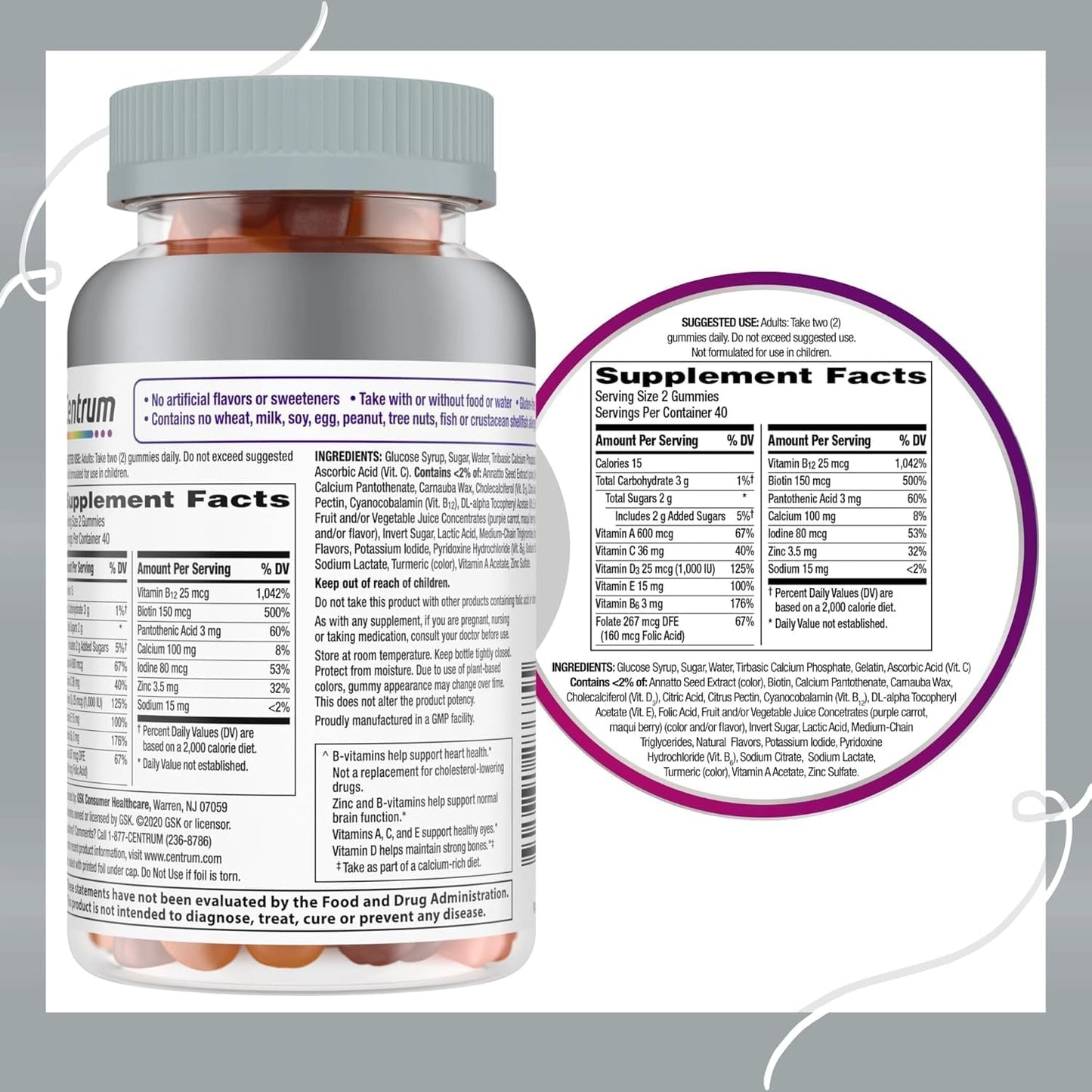 Women's 50+ Multivitamin Gummies - Assorted Fruit Flavors, 140 Count