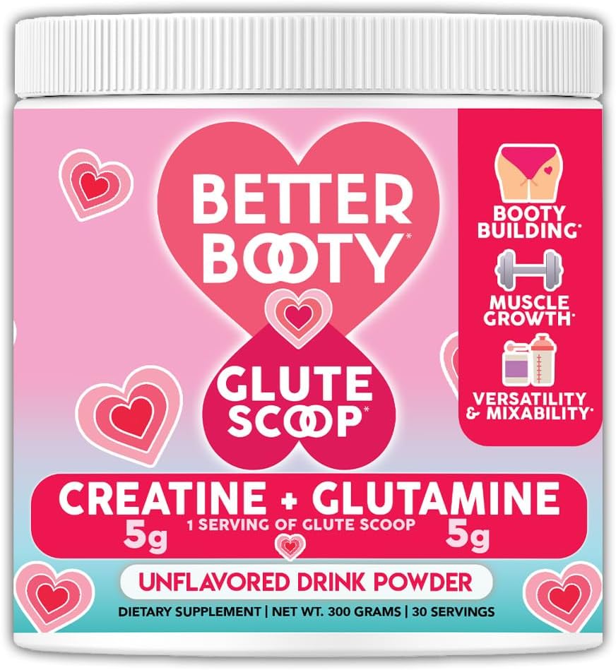 Women's Better Booty Creatine Combo: BBL Tablets (90ct) with Glutamine, BCAA's, Collagen - Creatine & Glutamine Drink Mix