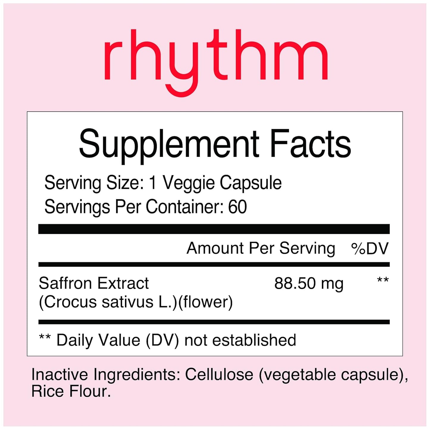Women's Daily PMS Support Supplement with Pure Saffron Extract - 60 Capsules