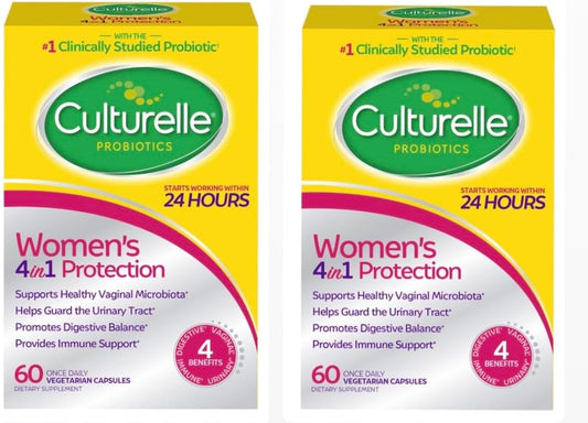 Women's Daily Probiotic for Digestive, Vaginal & Immune Health - Non-GMO, 60ct (2-Pack)