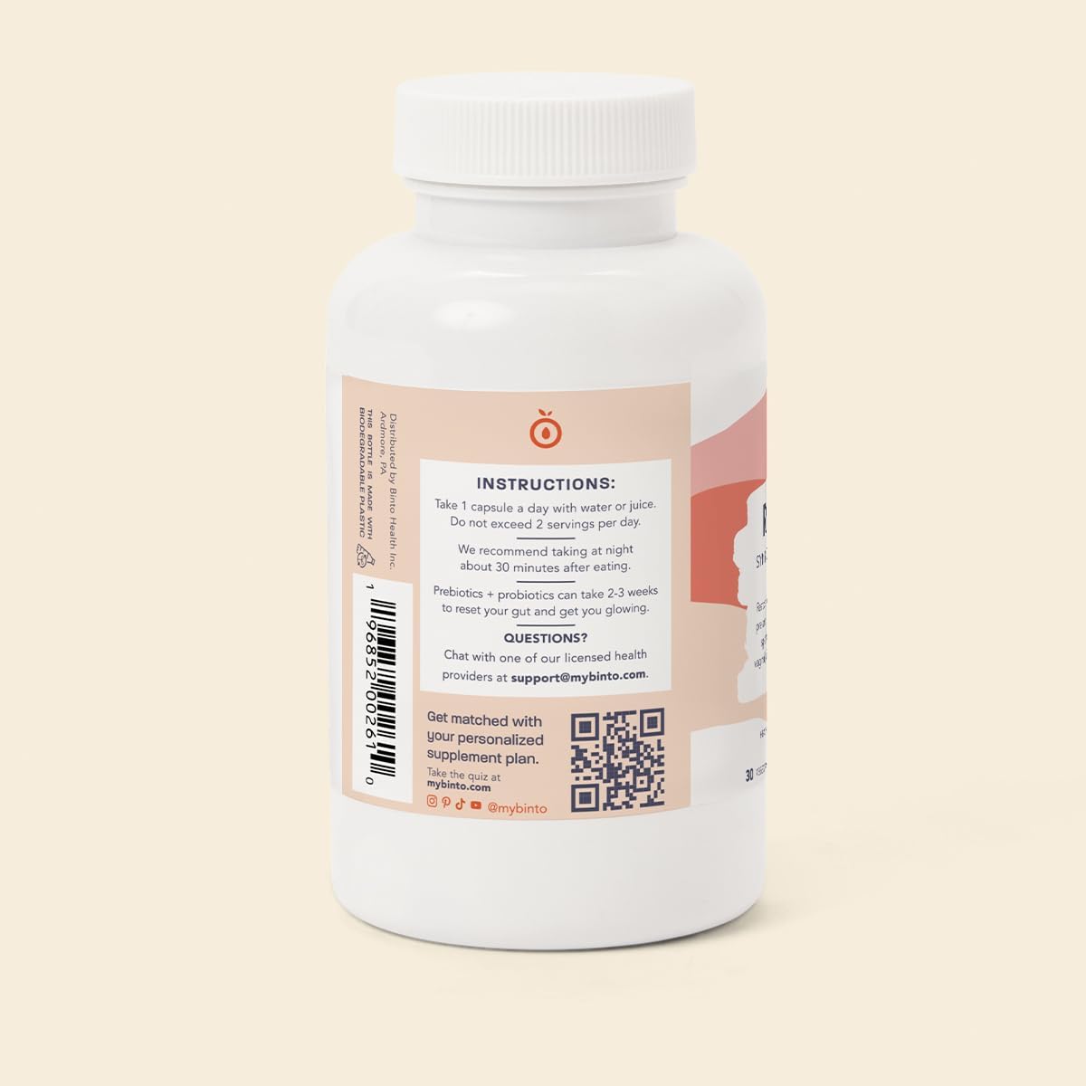 Women's Digestive Health Supplement with Pre and Probiotics - Boost Immunity and Gut Flora Balance - Binto Reset Synbiotic (30-Day)