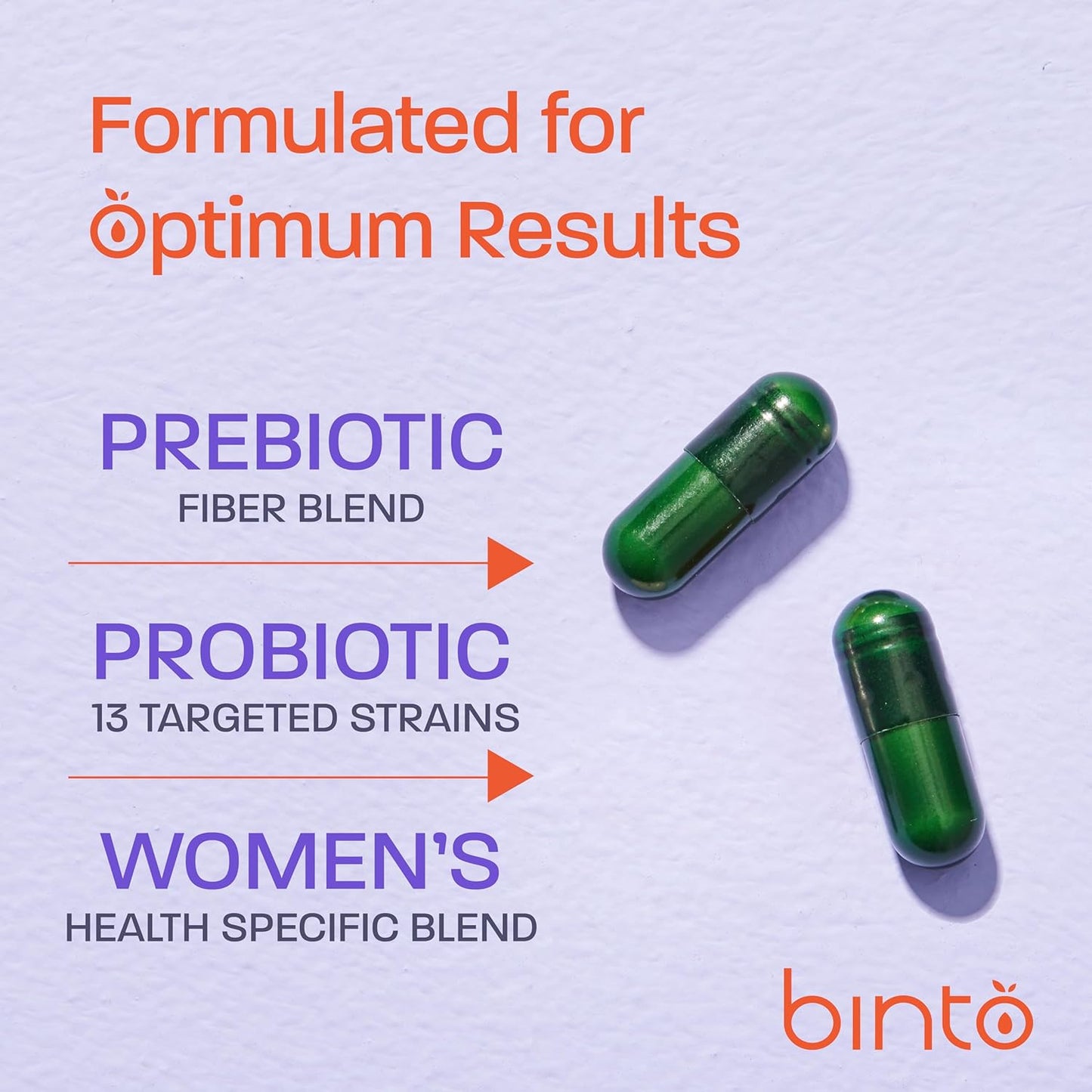 Women's Digestive Health Supplement with Pre and Probiotics - Boost Immunity and Gut Flora Balance - Binto Reset Synbiotic (30-Day)